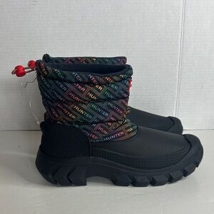 HUNTER Women's Intrepid Insulated Short Logo Print Snow Boots
